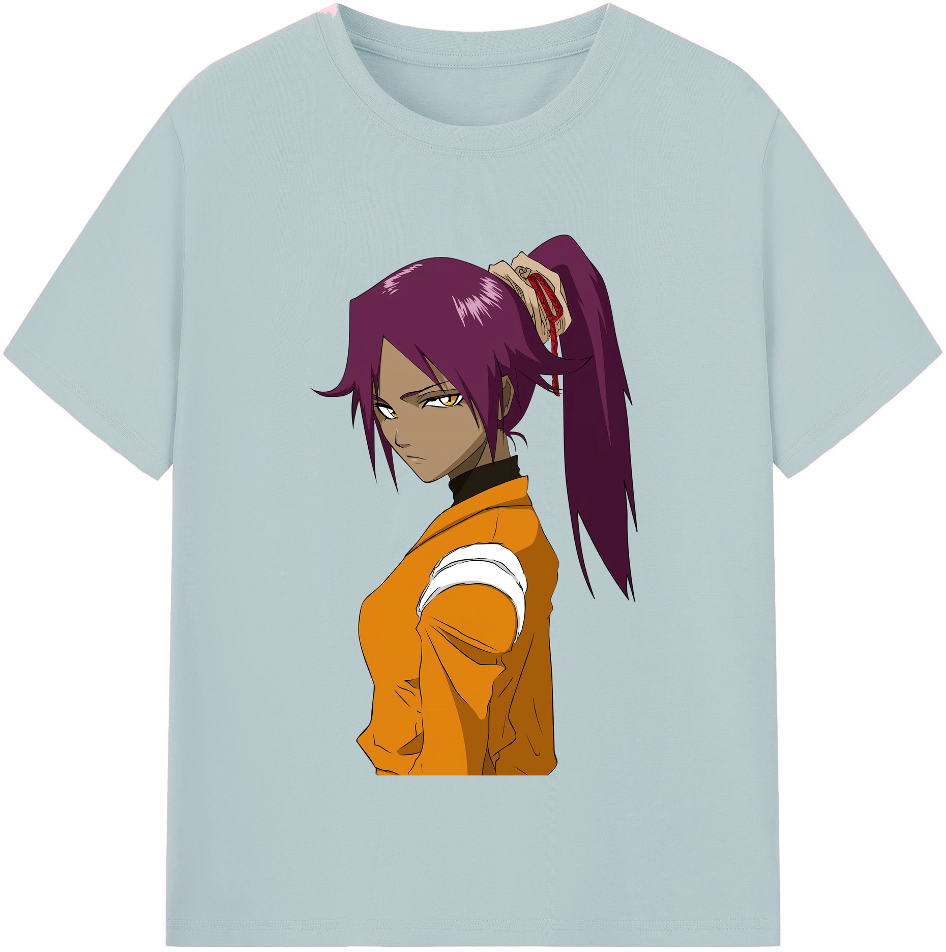 （画像用） ブリーチ 四楓院 夜一（しほういん よるいち） BLEACH Shihouin Yoruichi 綿100％半袖Tシャツ（フロントプリント）